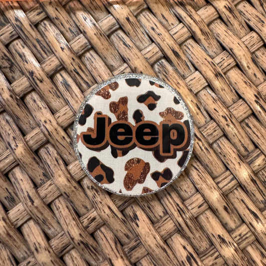 Jeep Acrylic Flatback,  Planar, Cabochon, Single Pc.