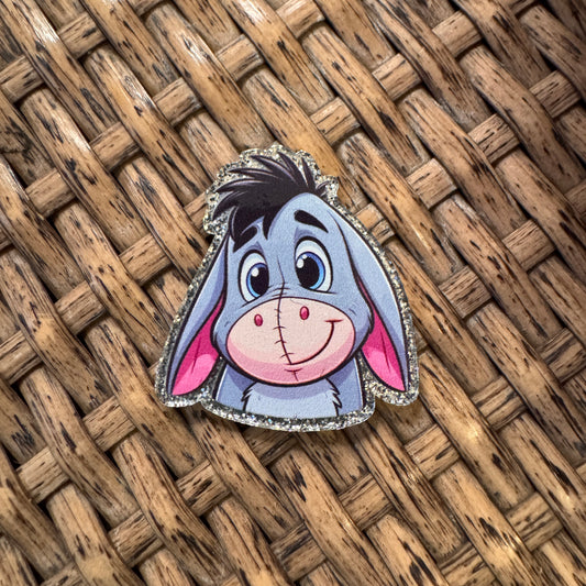 EEyore Head Acrylic Flatback,  Planar, Cabochon, Single Pc.