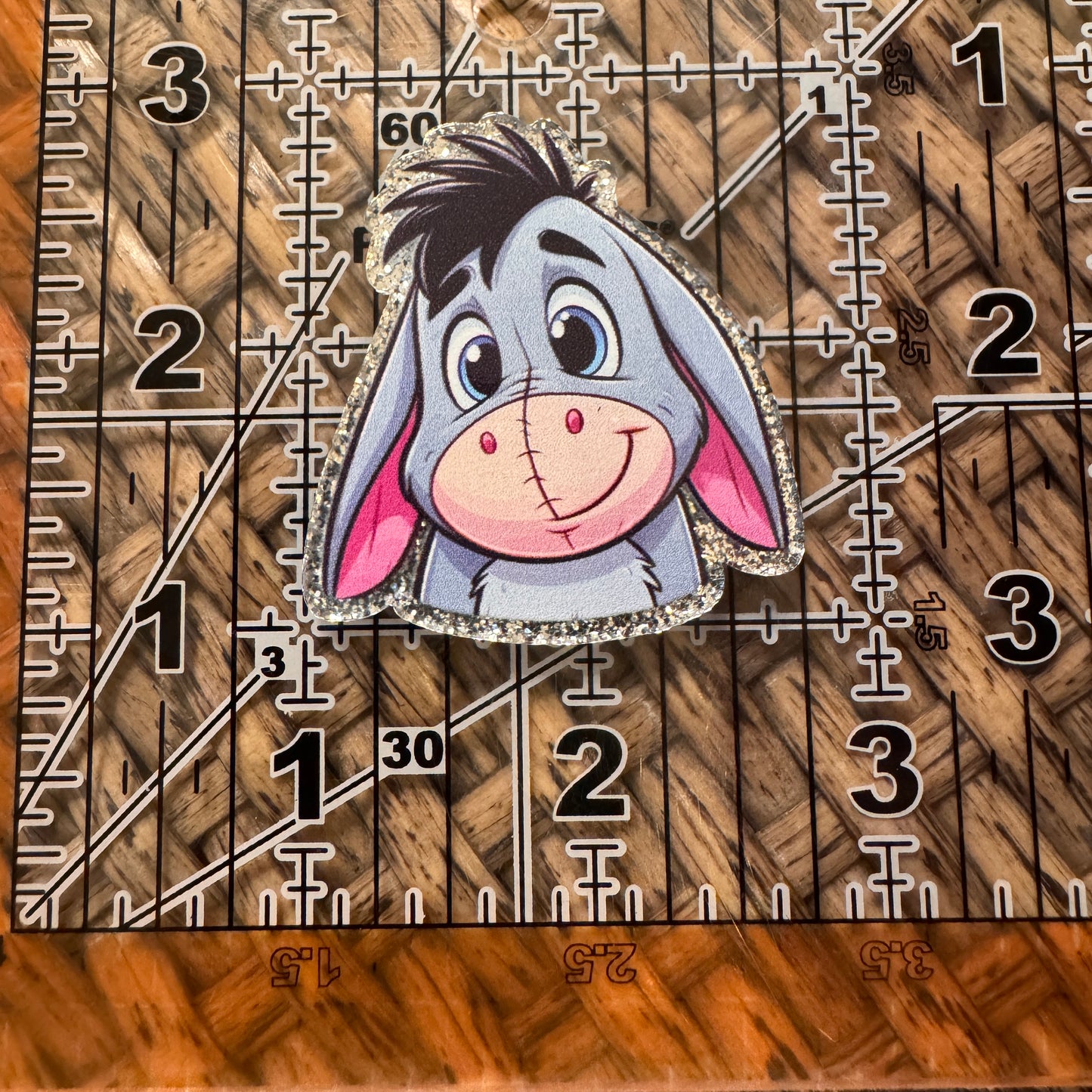 EEyore Head Acrylic Flatback,  Planar, Cabochon, Single Pc.