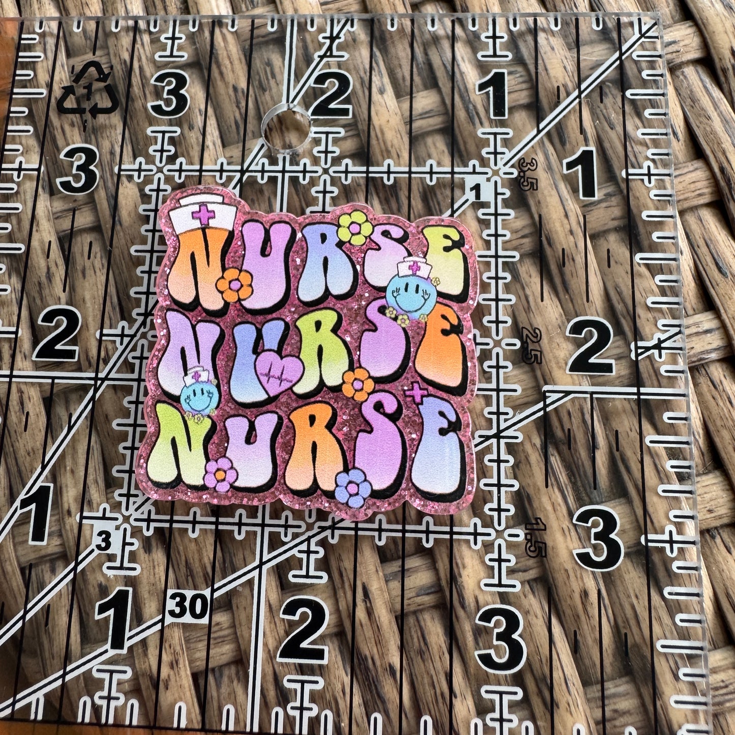 Nurse Multi Color Glitter Flatback,  Single Pc.