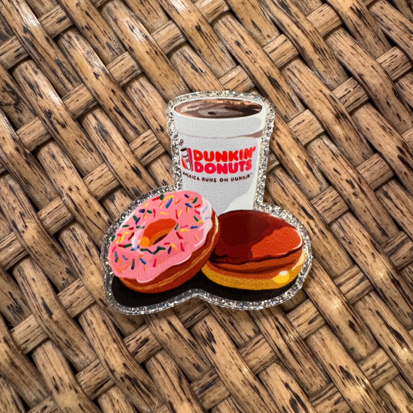 Dunkin Drink Acrylic Flatback,  Planar, Cabochon, Single Pc.