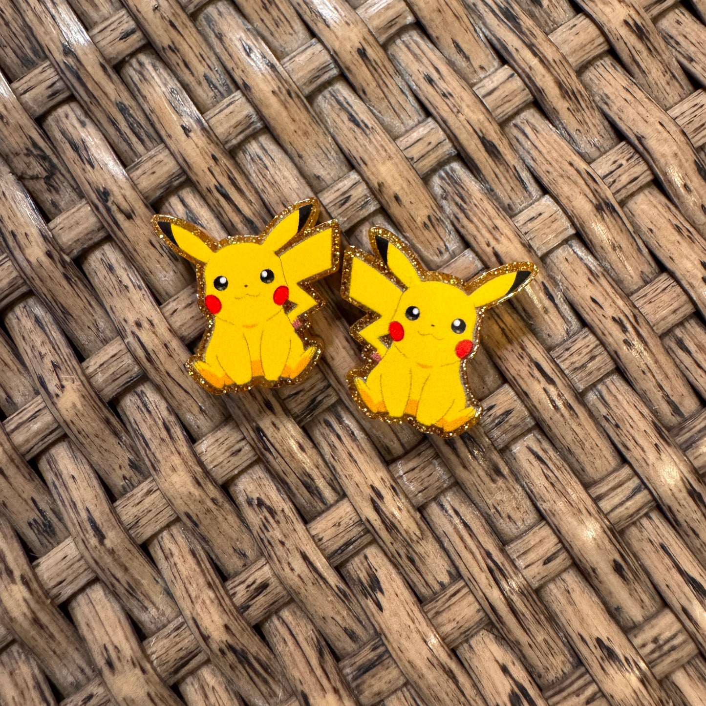 Pikachu Small Acrylic Focal Bead Set of Two  – Double-Sided Image Charms for Beadable Pens, Badge Reels, Keychains, Jewelry, Junk Cases (Copy) (Copy) (Copy)