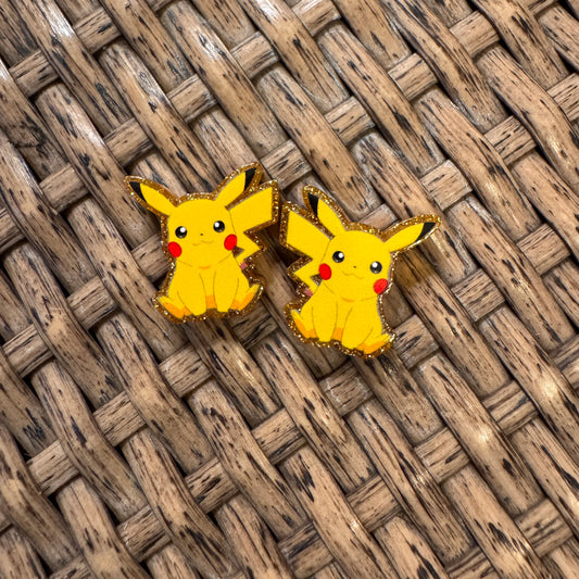 Pikachu Small Acrylic Focal Bead Set of Two  – Double-Sided Image Charms for Beadable Pens, Badge Reels, Keychains, Jewelry, Junk Cases (Copy) (Copy) (Copy)