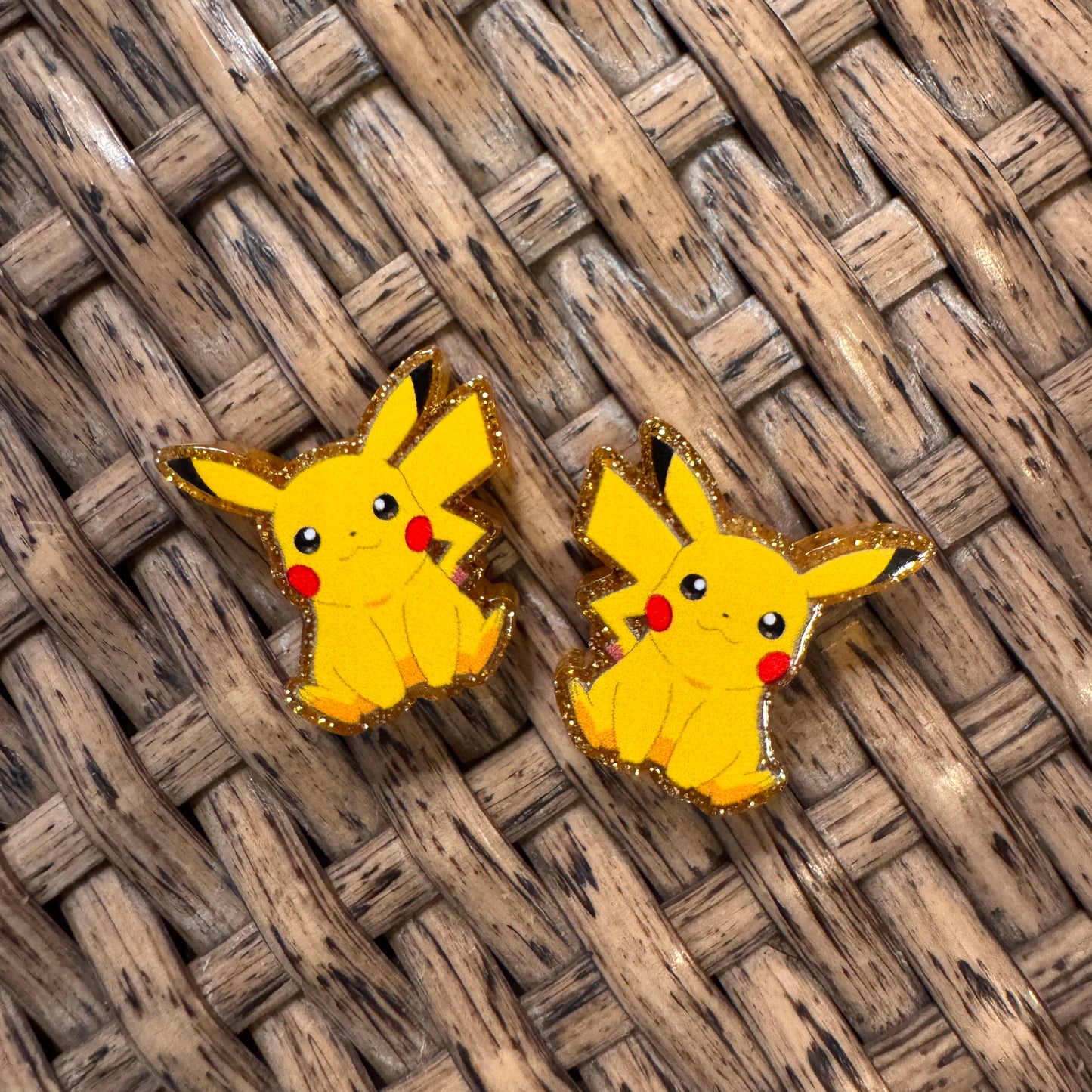 Pikachu Small Acrylic Focal Bead Set of Two  – Double-Sided Image Charms for Beadable Pens, Badge Reels, Keychains, Jewelry, Junk Cases (Copy) (Copy) (Copy)