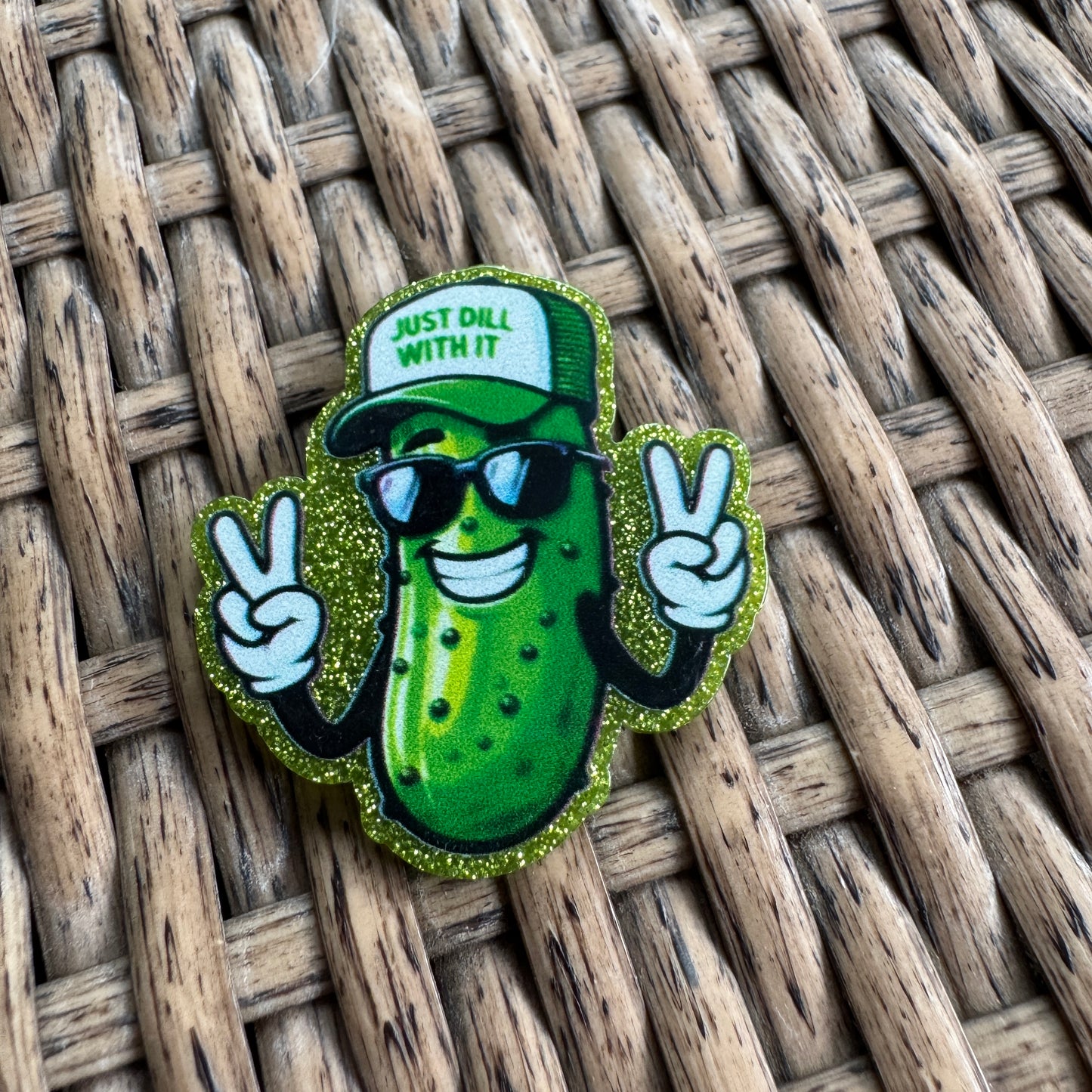 Just Dill With It Pickle Flatback, Planar, Cabochon, Single Pc.