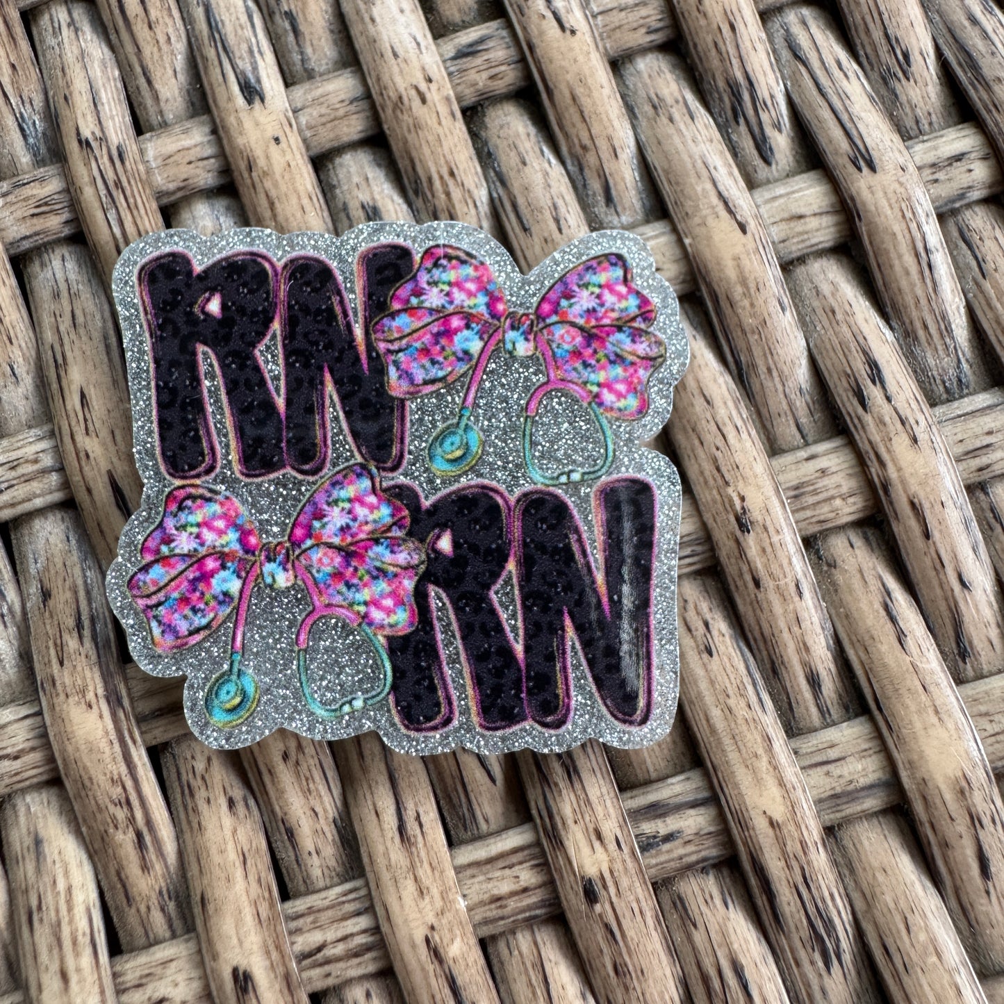 RN Bow Stethoscope Flatback, Religious Planar, Cabochon, Single Pc.