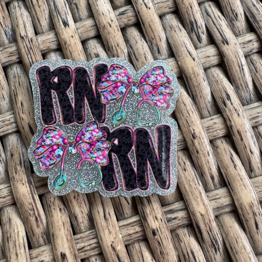 RN Bow Stethoscope Flatback, Religious Planar, Cabochon, Single Pc.