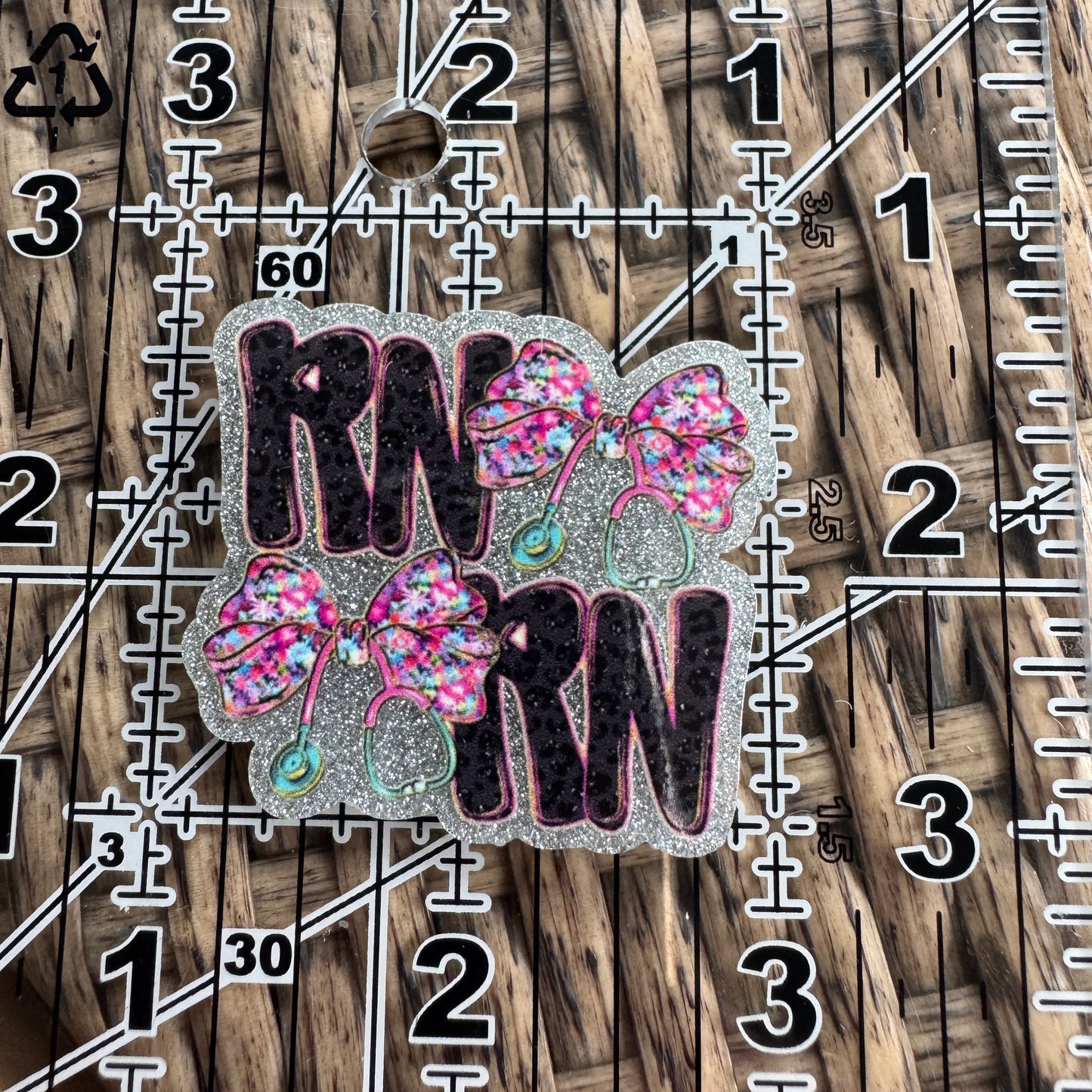 RN Bow Stethoscope Flatback, Religious Planar, Cabochon, Single Pc.