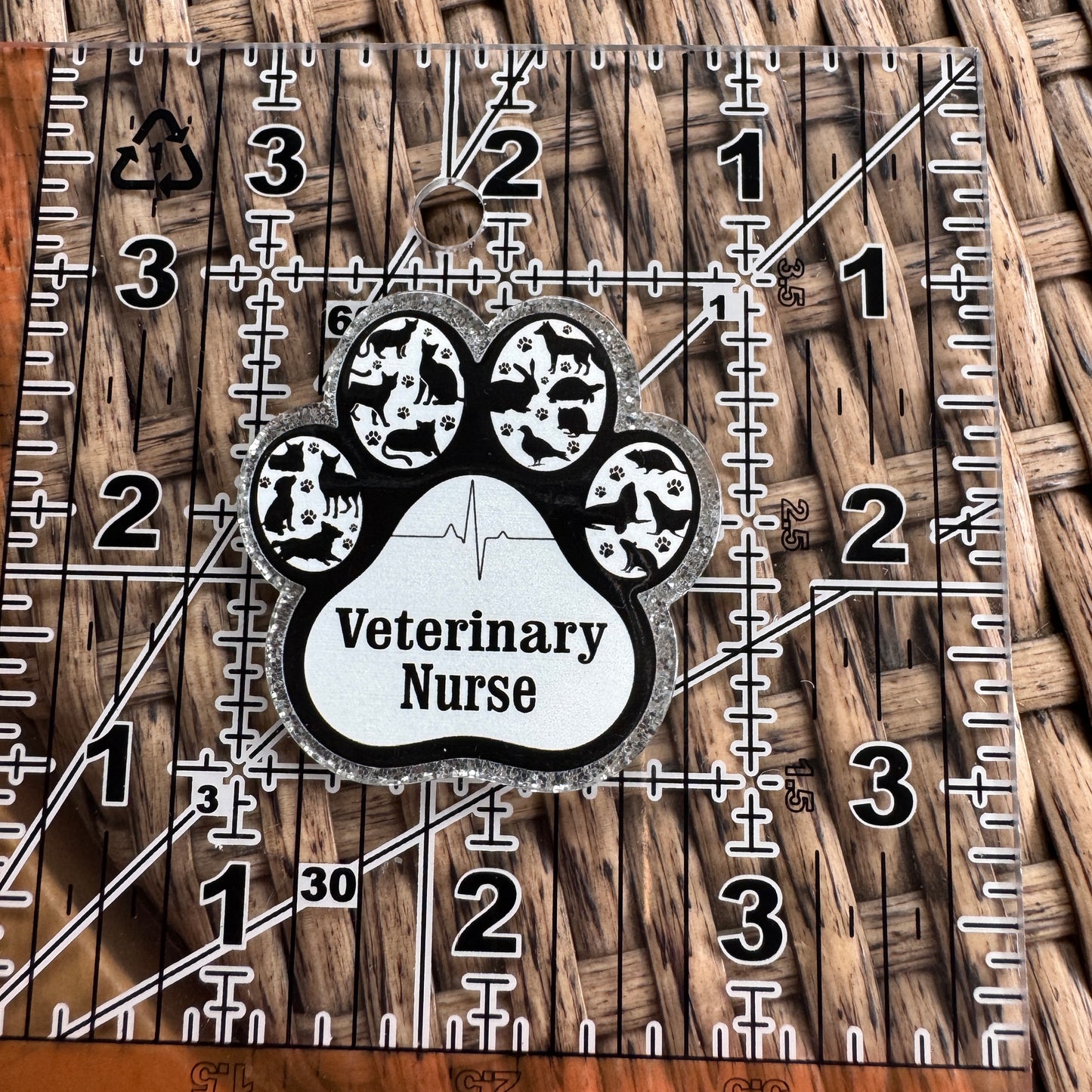Veterinary Nurse Paw Print Flatback, Planar, Cabochon, Single Pc.