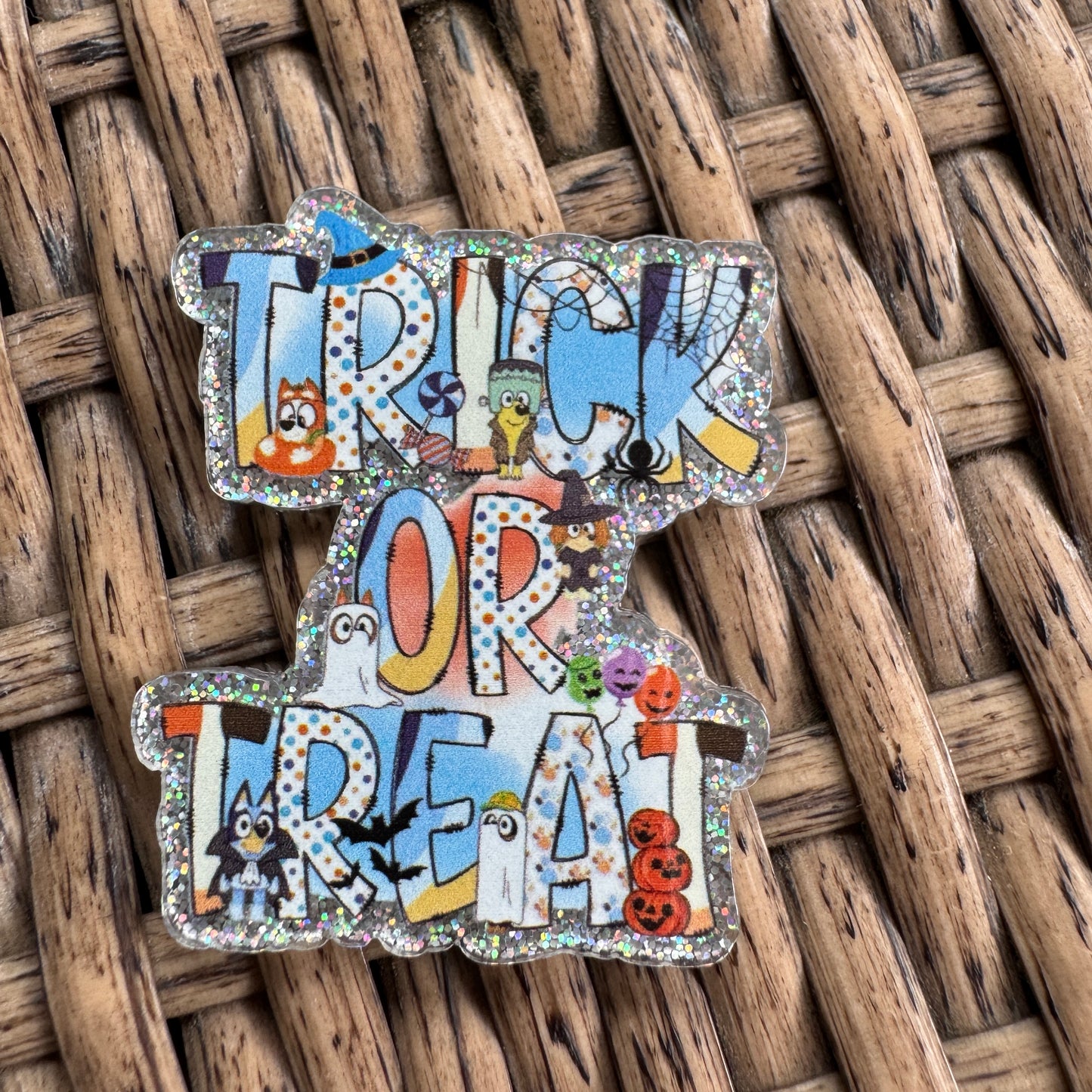 Trick Or Treat Bluey Fall Halloween, Flatback, Planar, Cabochon, Single Pc.