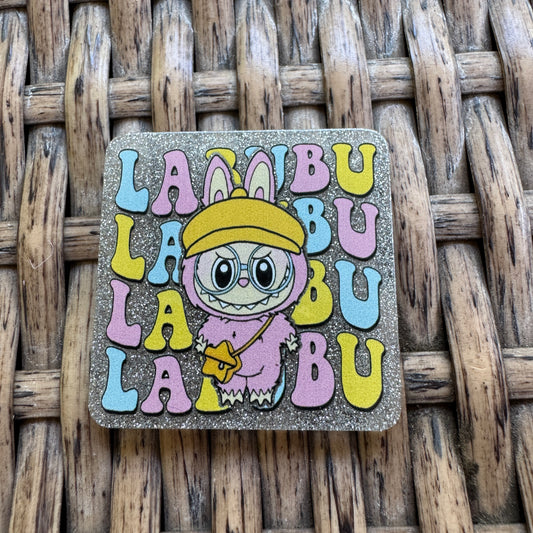 Labubu, Cartoon, Square, Flatback, Planar, Cabochon, Single Pc.