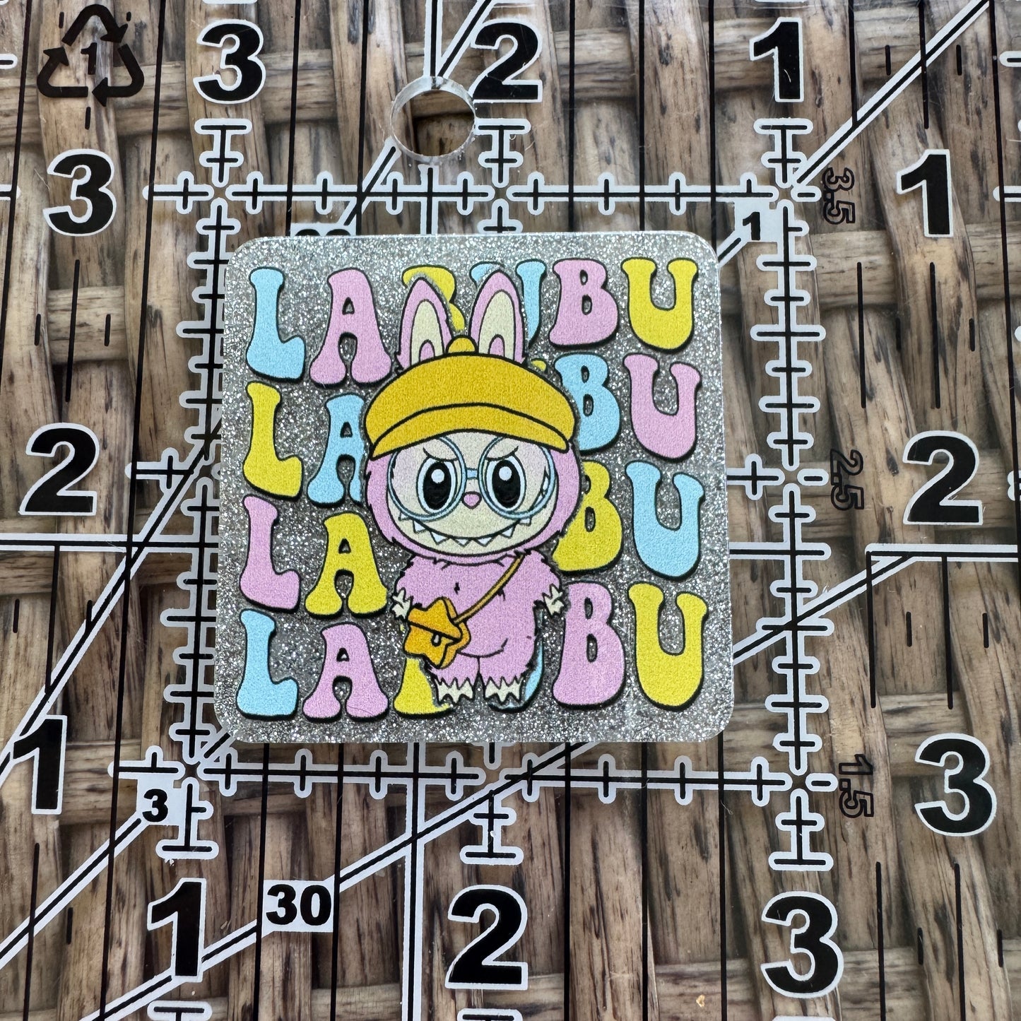 Labubu, Cartoon, Square, Flatback, Planar, Cabochon, Single Pc.