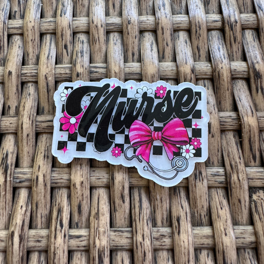 Nurse, Checkered,  Flatback, Planar, Cabochon, Single Pc.