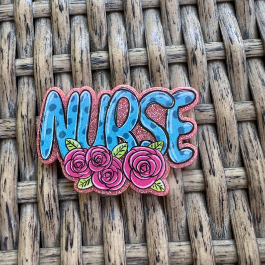 Nurse with Flowers  Flatback, Planar, Cabochon, Single Pc.