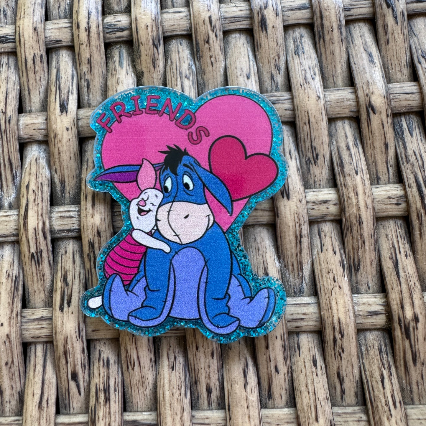 Eeyore and Piglet Acrylic Flatback Planar, Cabochon, Single Pc.