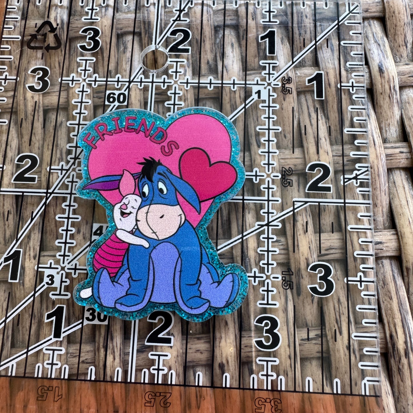 Eeyore and Piglet Acrylic Flatback Planar, Cabochon, Single Pc.