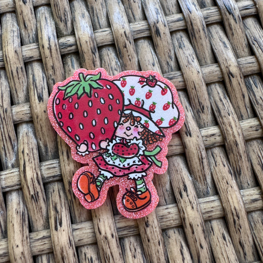 Strawberry Shortcake Acrylic Flatback Planar, Cabochon, Single Pc.