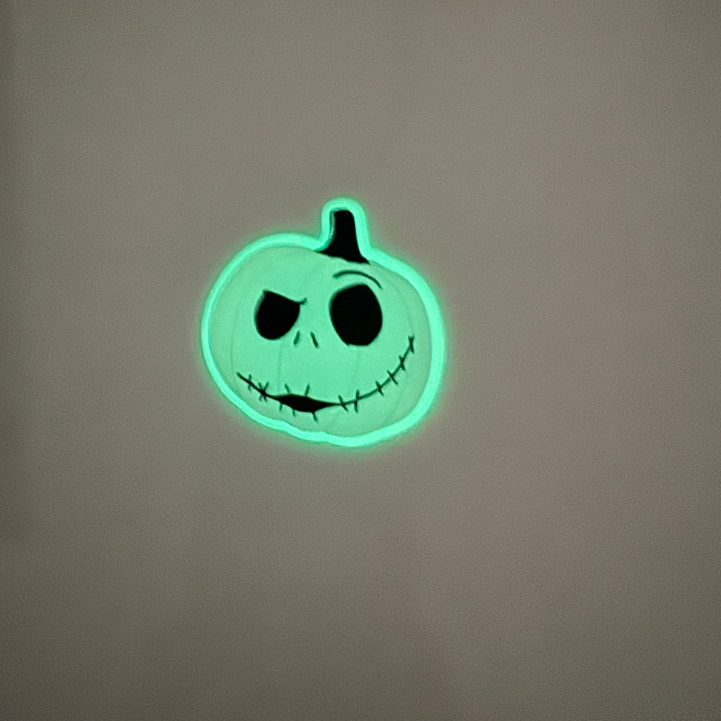 Glow in The Dark Jack Face Pumpkin Acrylic Flatback Planar, Cabochon, Single Pc.
