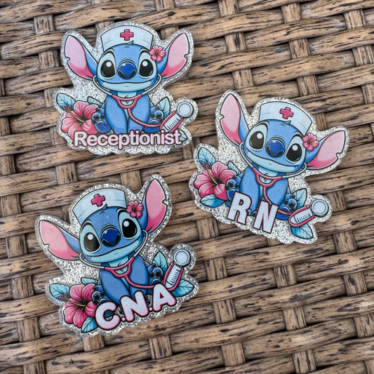 Stitch Nurse, Receptionist or CNA Flatback Planar, Cabochon, Single Pc.