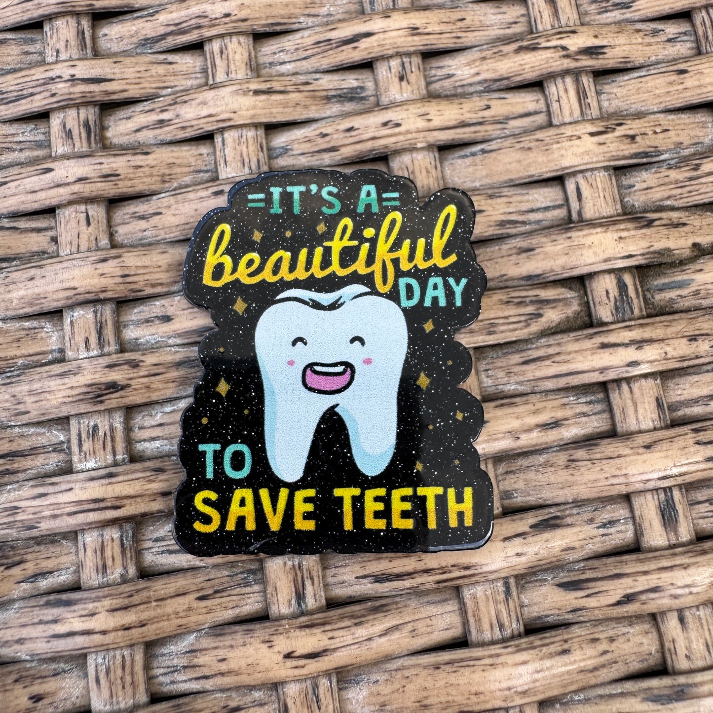 Dental - It's A Beautiful Day Flatback Planar, Cabochon, Single Pc.