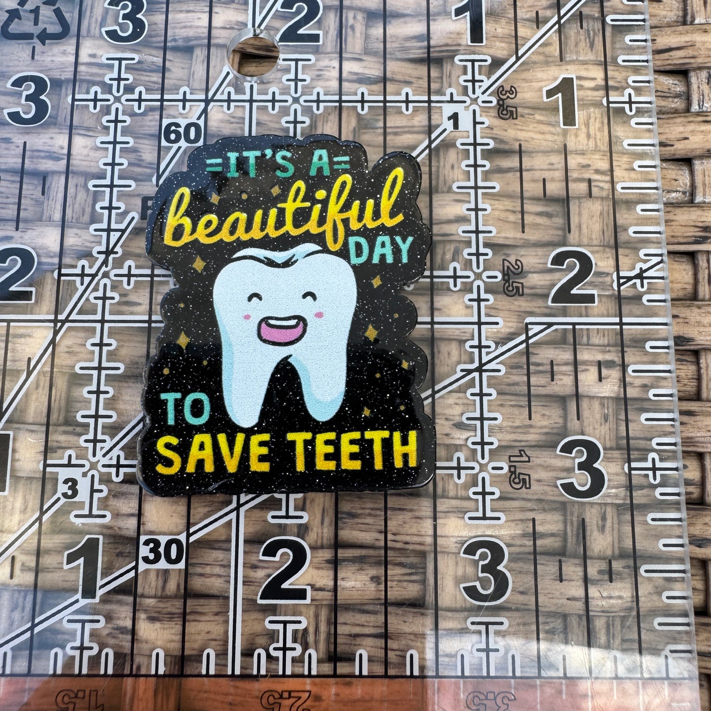 Dental - It's A Beautiful Day Flatback Planar, Cabochon, Single Pc.