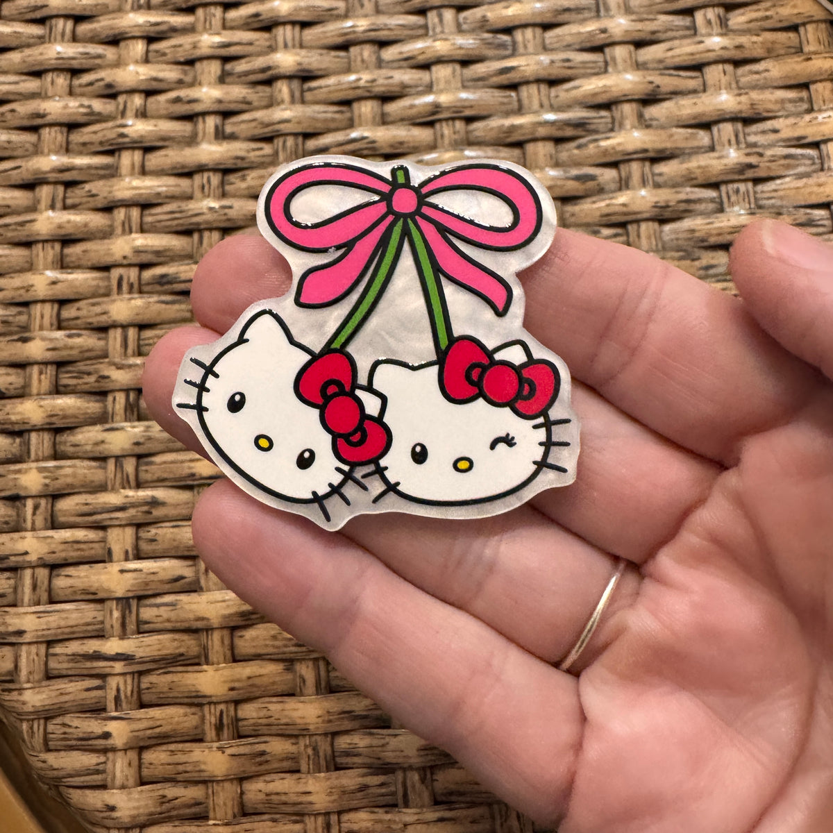 Acrylic Flatback Craft Embellishment Hello Kitty CHerry