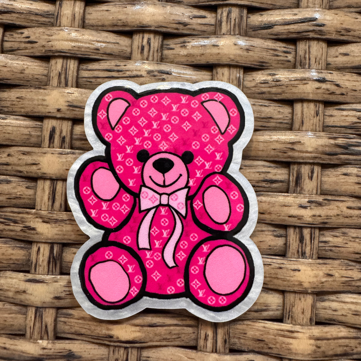 Acrylic Flatback Craft Embellishment LV Teddy Bear