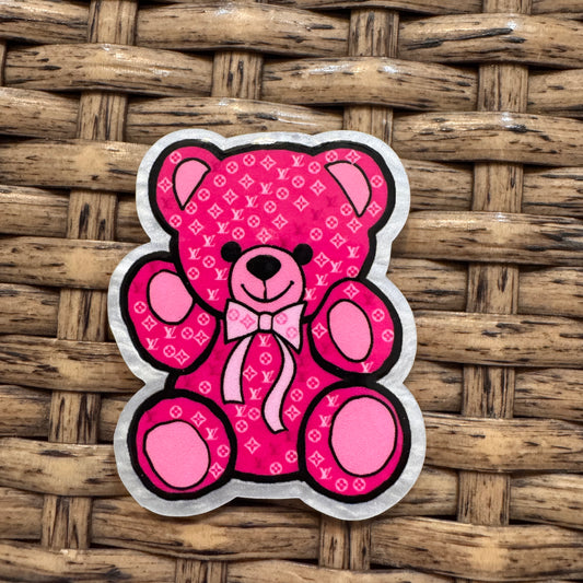 Acrylic Flatback Craft Embellishment LV Teddy Bear