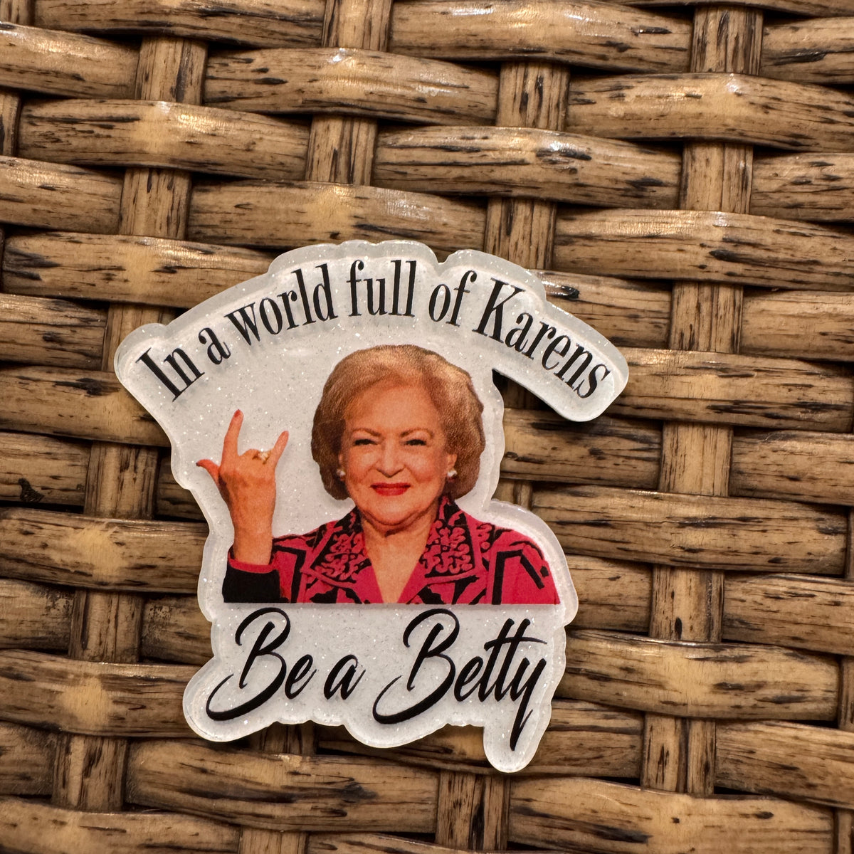 Acrylic Flatback Craft Embellishment Betty WHite