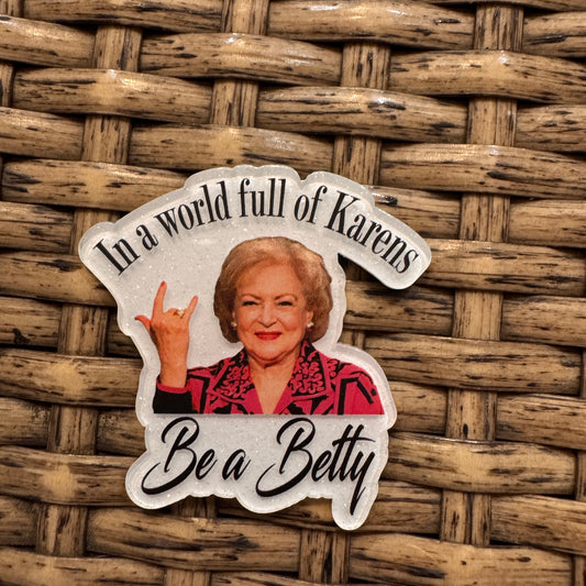 Acrylic Flatback Craft Embellishment Betty WHite