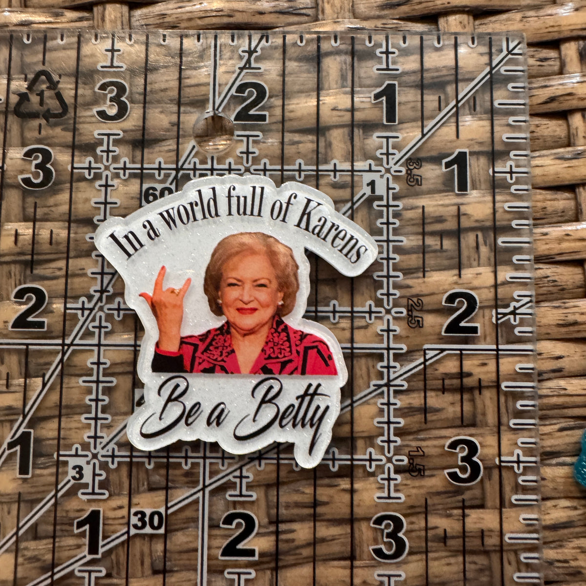 Acrylic Flatback Craft Embellishment Betty WHite