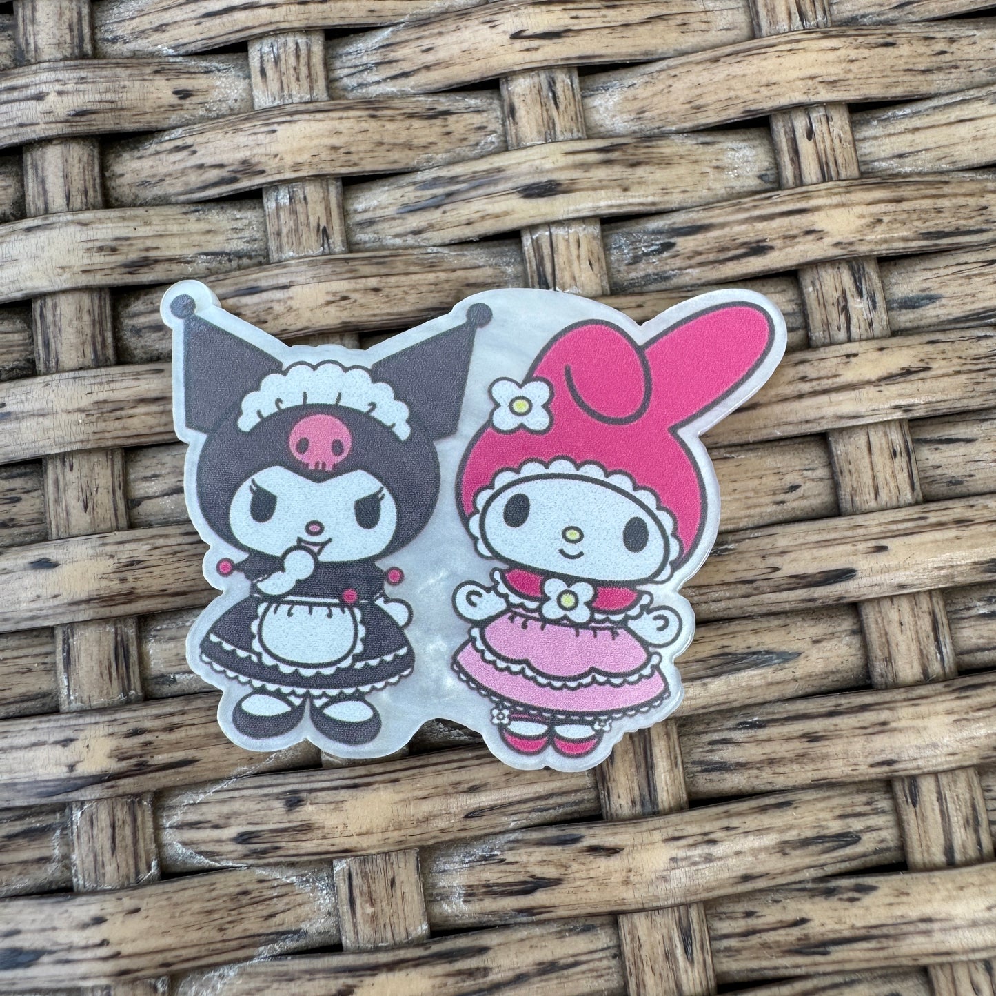 Anime Melody and Kuromi  Flatback Planar, Cabochon, Single Pc.