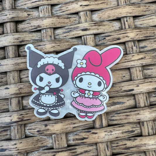 Anime Melody and Kuromi  Flatback Planar, Cabochon, Single Pc.