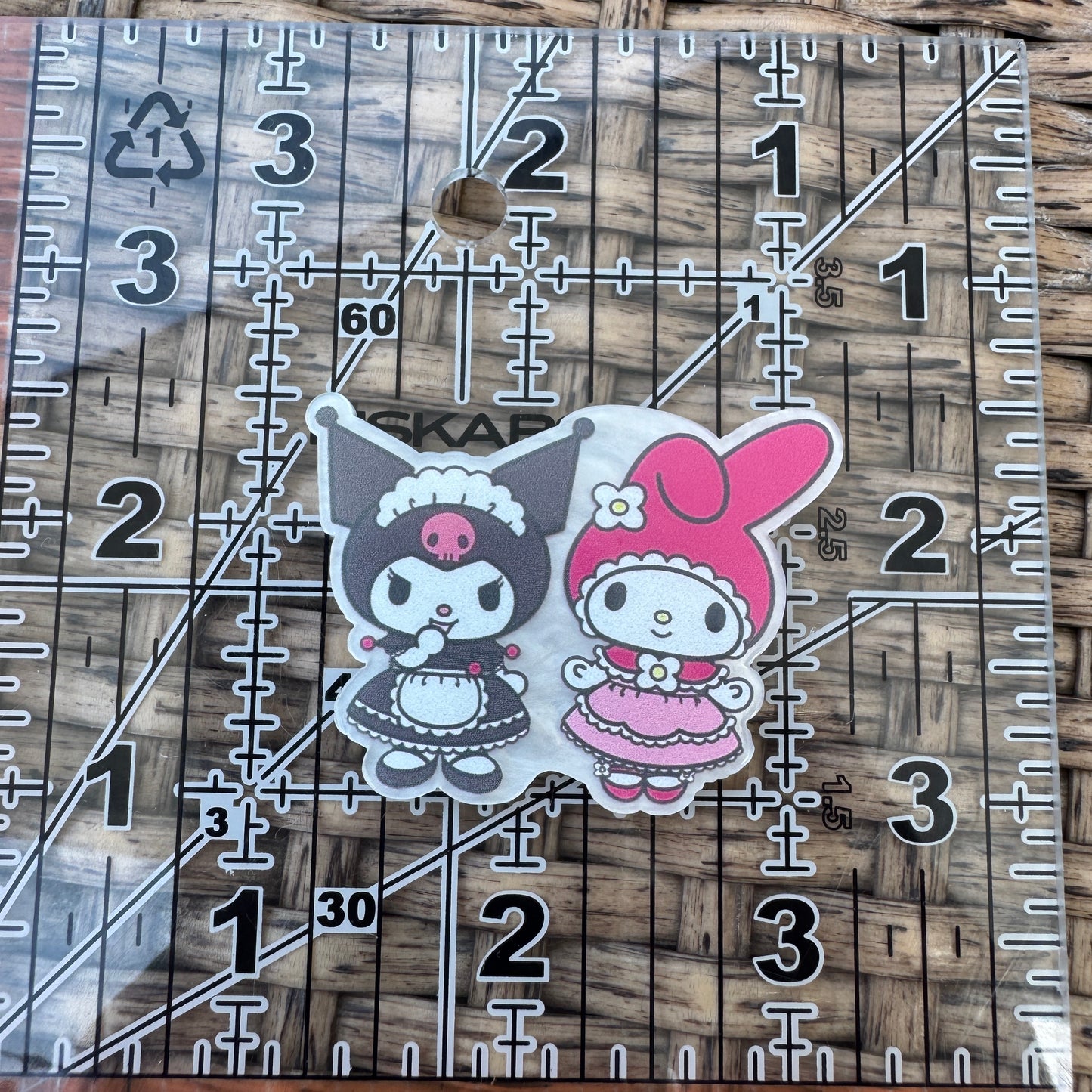 Anime Melody and Kuromi  Flatback Planar, Cabochon, Single Pc.