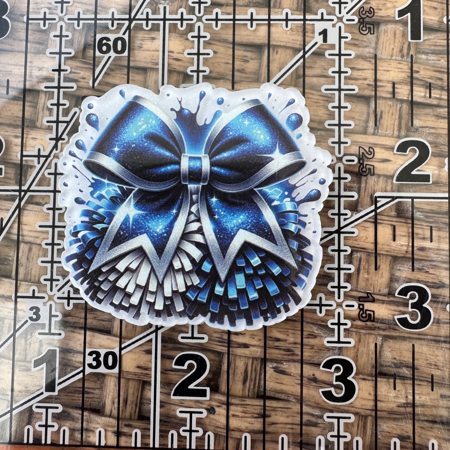 Blue Grey Pom Pom, Dallas Cowboys, Flatback, Planar, Cabochon, Single Pc.