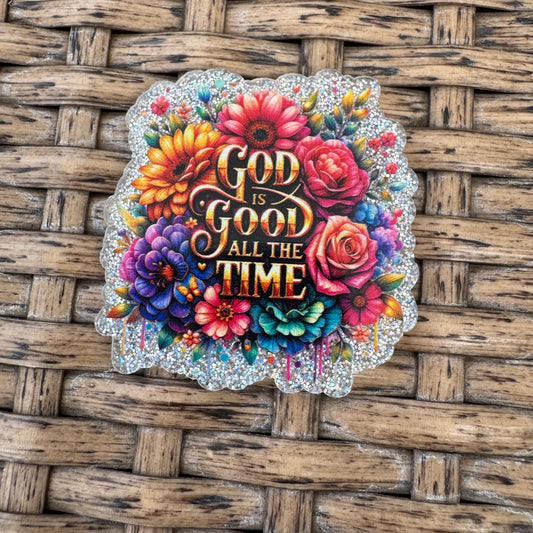 God is Good All The Time, Floral, Flatback, Planar, Cabochon, Single Pc)