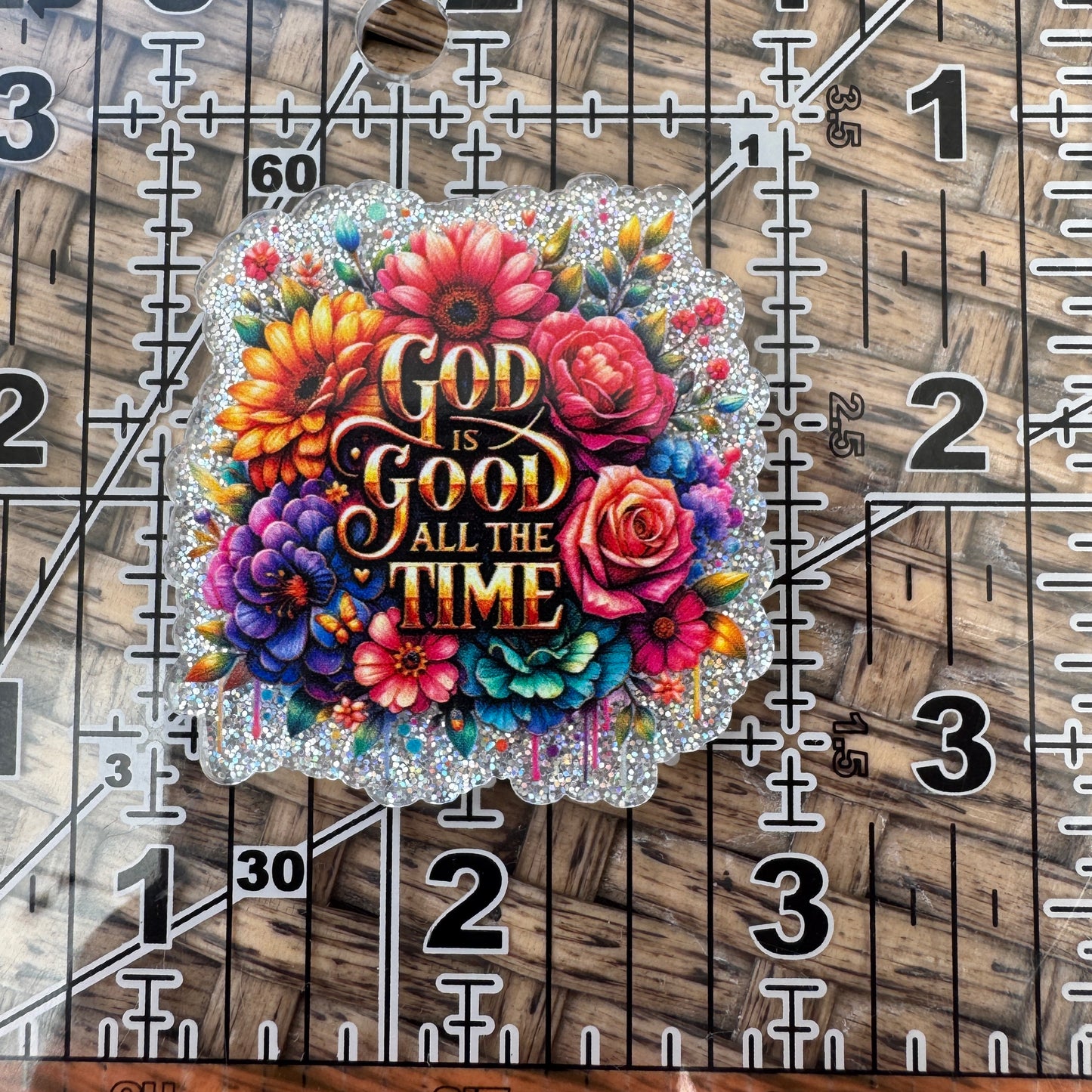 God is Good All The Time, Floral, Flatback, Planar, Cabochon, Single Pc)