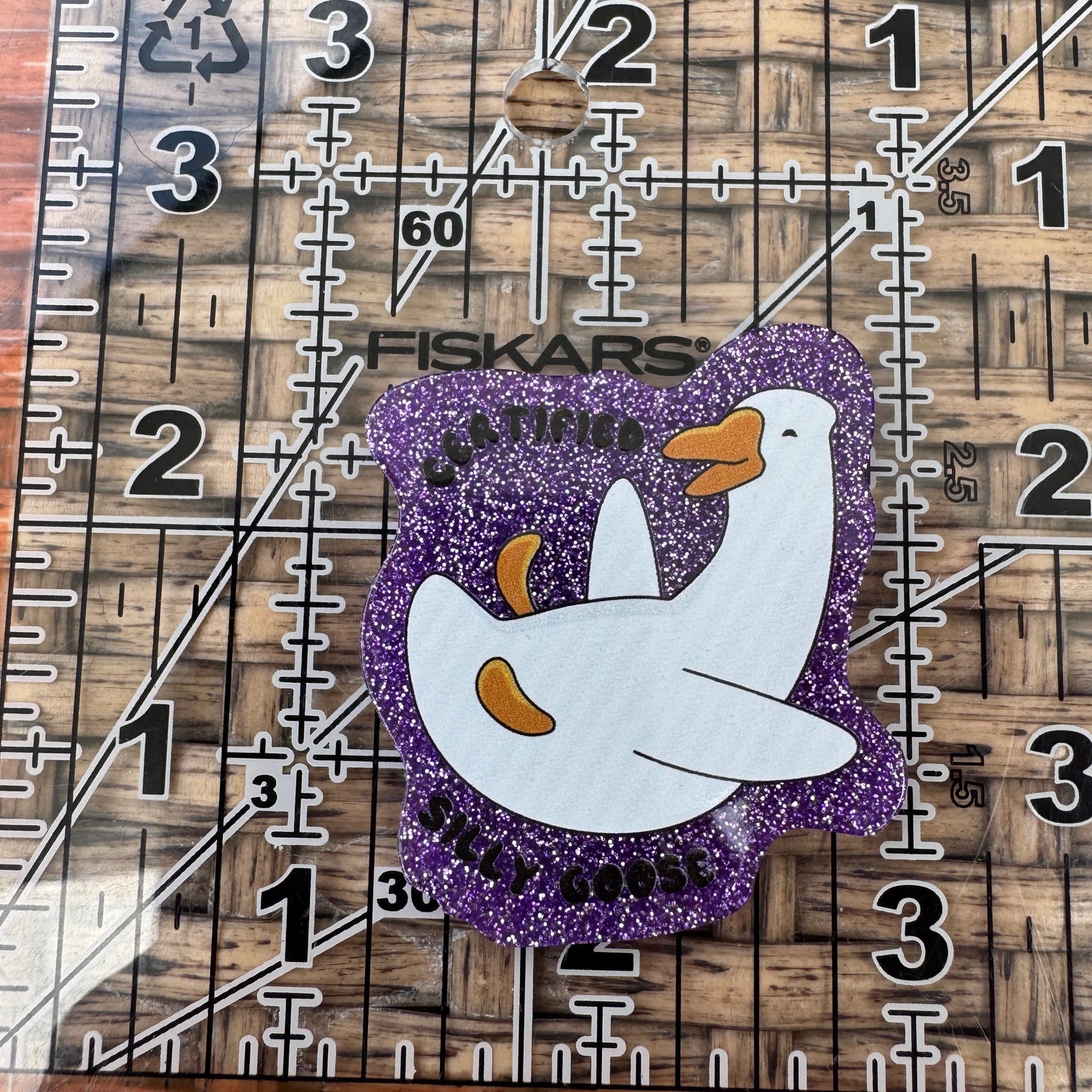 Certified Silly Goose , Glitter Flatback, Planar, Cabochon, Single Pc