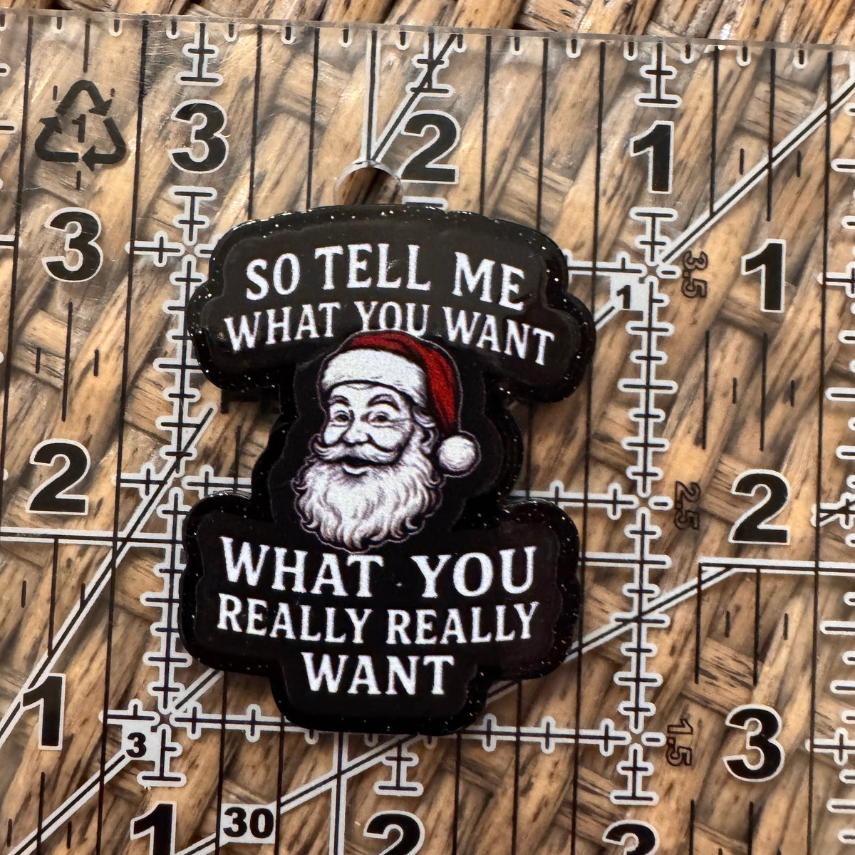Acrylic Flatback Craft Embellishment Santa Humor