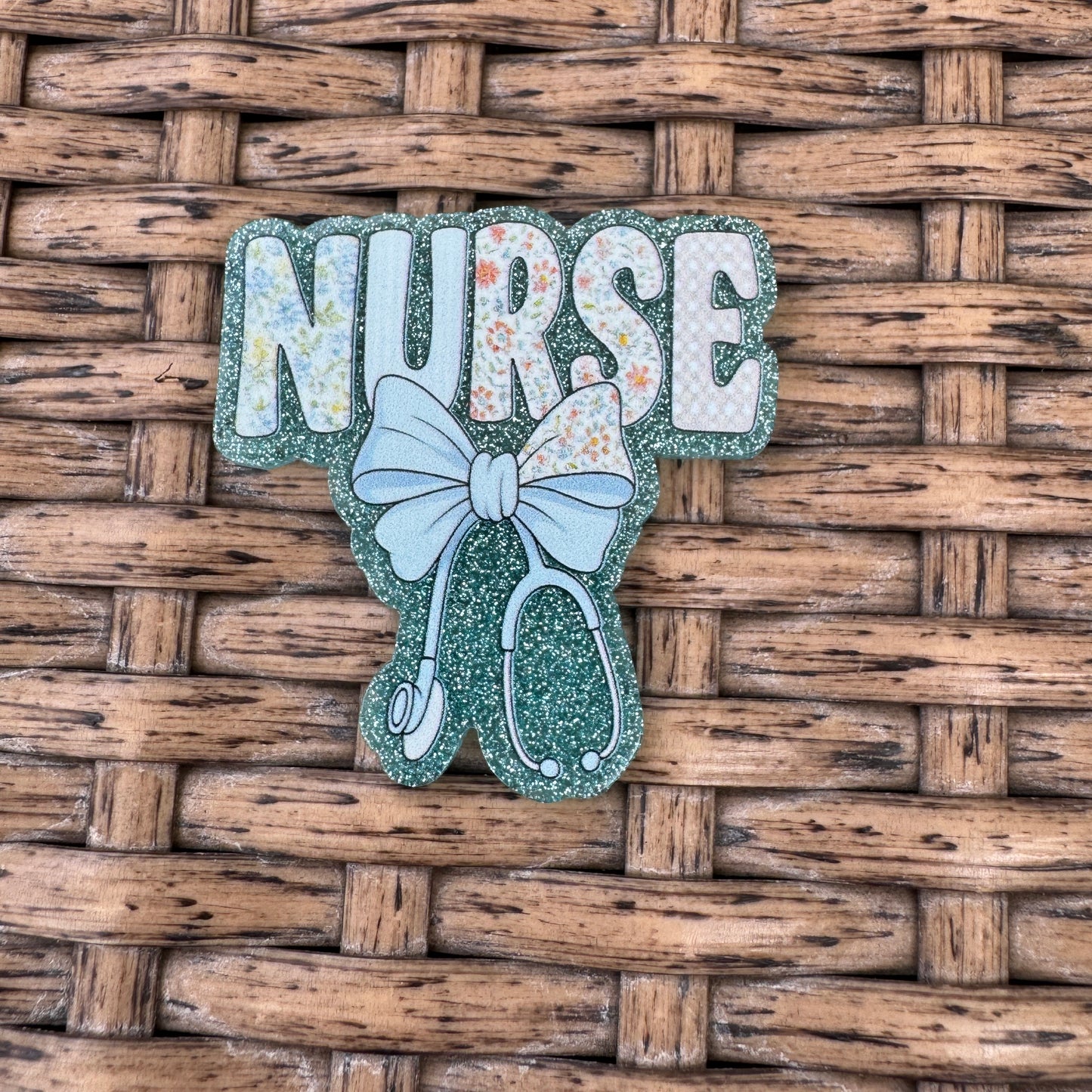 Nurse, Glitter Flatback, Planar, Cabochon, Single Pc