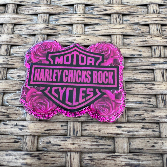 Harley Chick, MotorCycle,  Planar, Cabochon, Single Pc