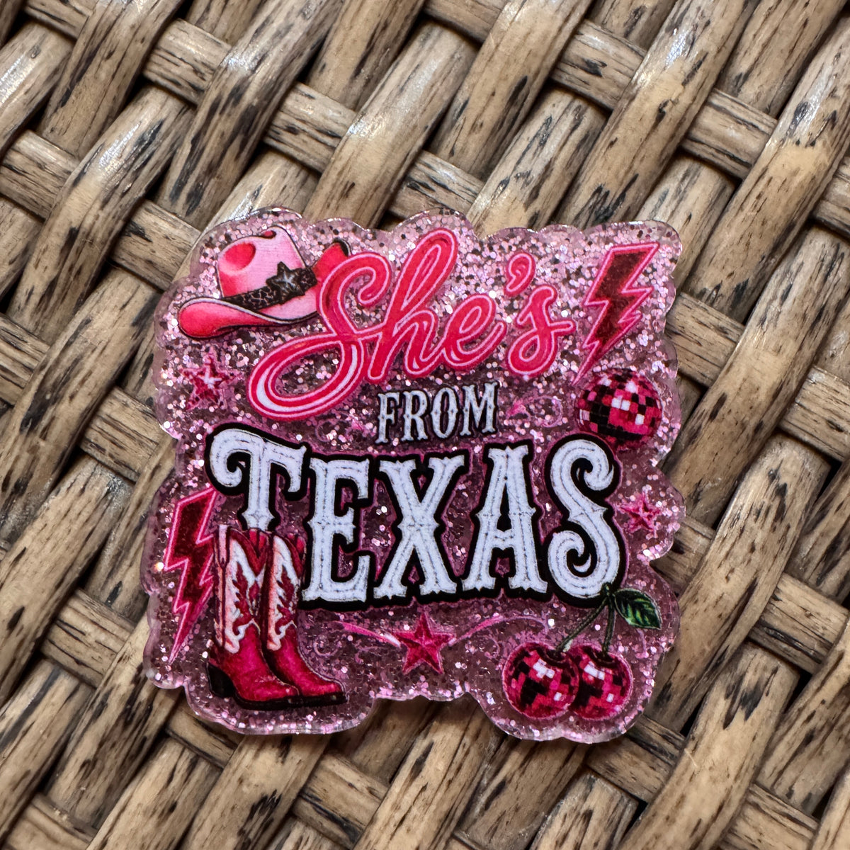 Acrylic Flatback Craft Embellishment She's From Texas