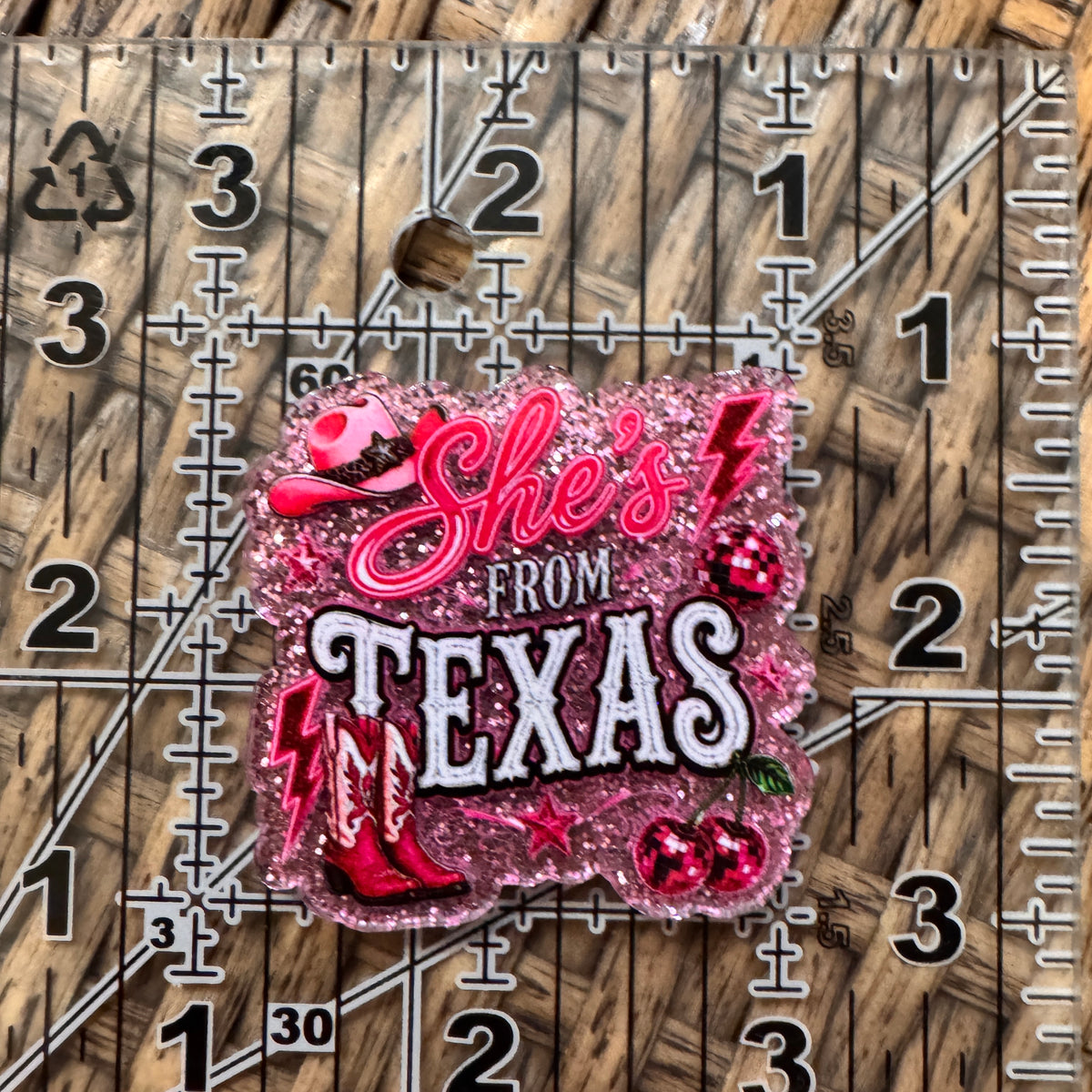 Acrylic Flatback Craft Embellishment She's From Texas