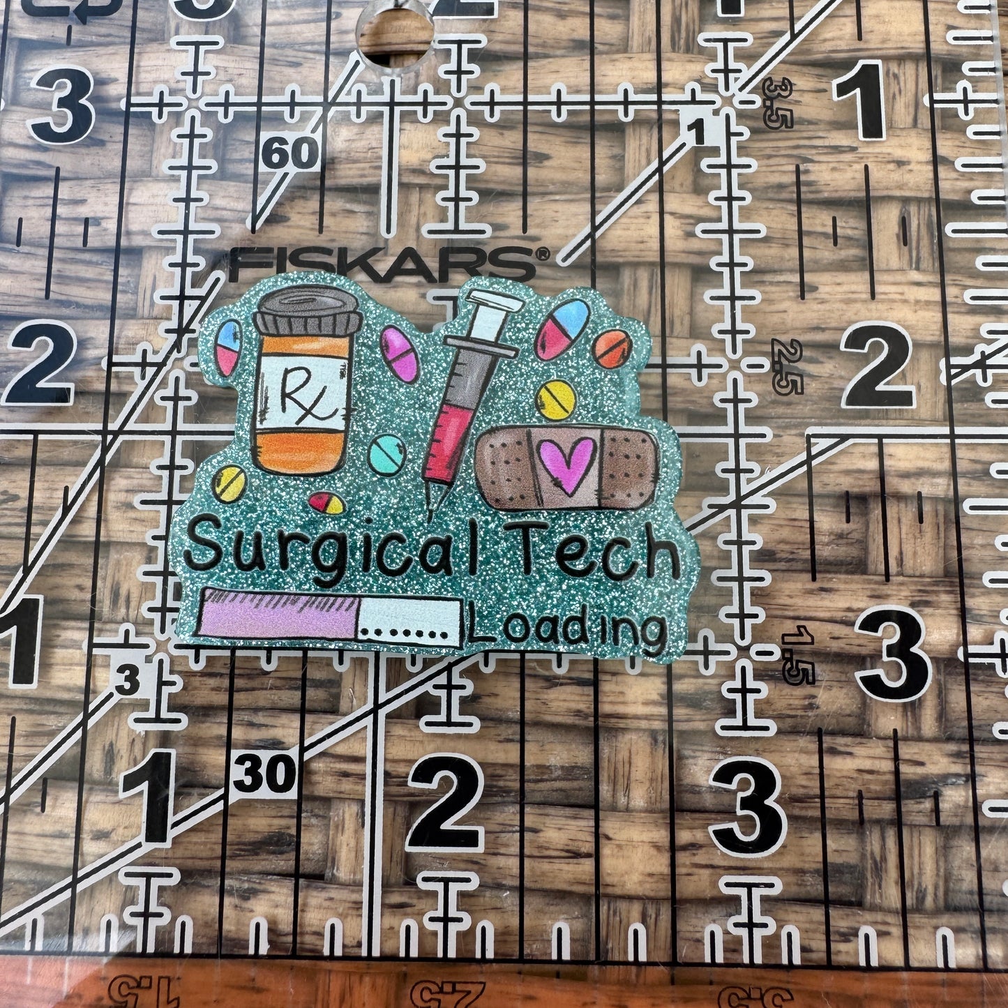 Surgical Tech Loading, Glitter Flatback,  Planar, Cabochon, Single Pc