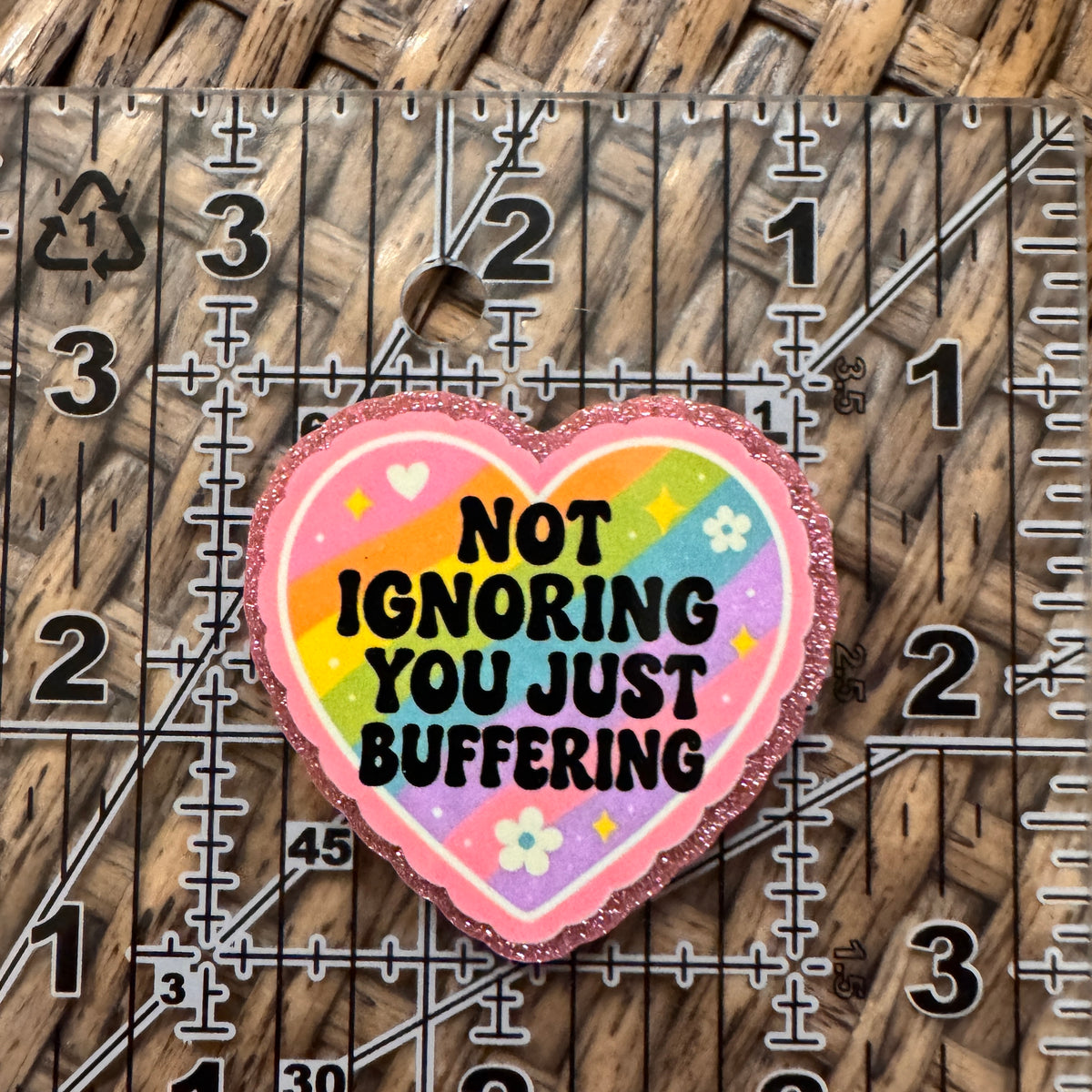 Acrylic Flatback Craft Embellishment Just Buffering Humor