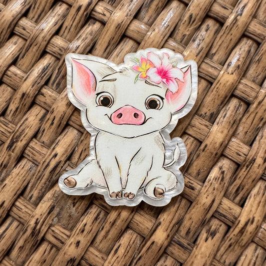 Acrylic Flatback Craft Embellishment - Moana Pig