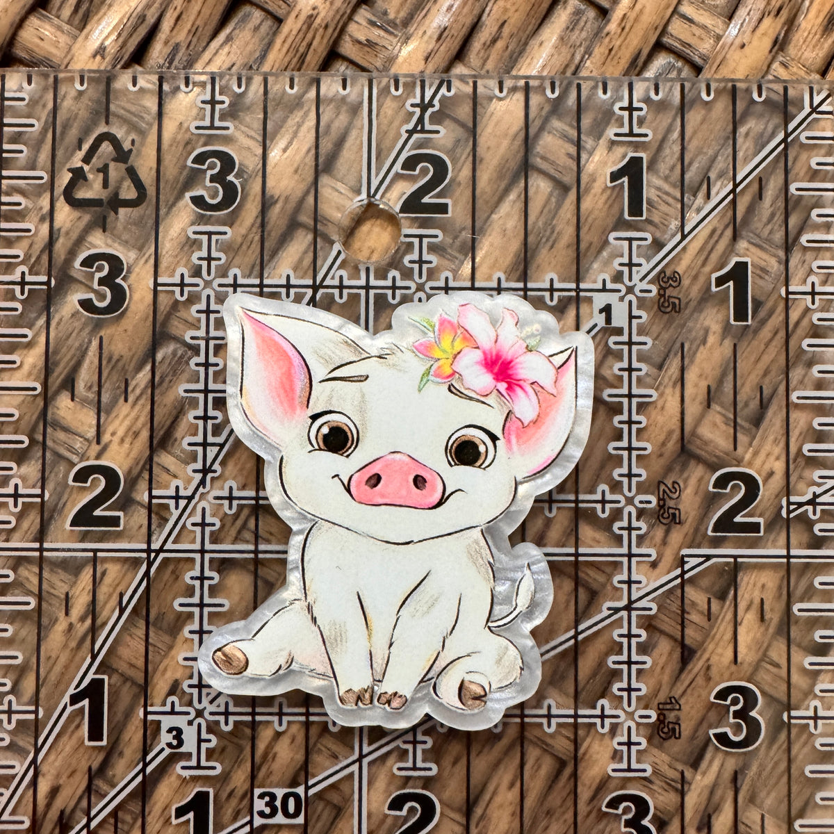 Acrylic Flatback Craft Embellishment - Moana Pig