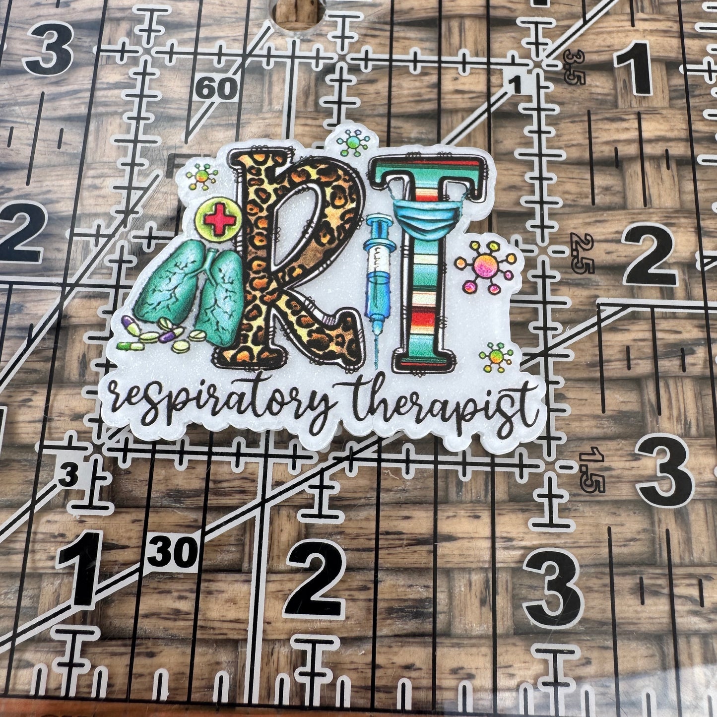 Respiratory Therapist, Glitter Flatback,  Planar, Cabochon, Single Pc