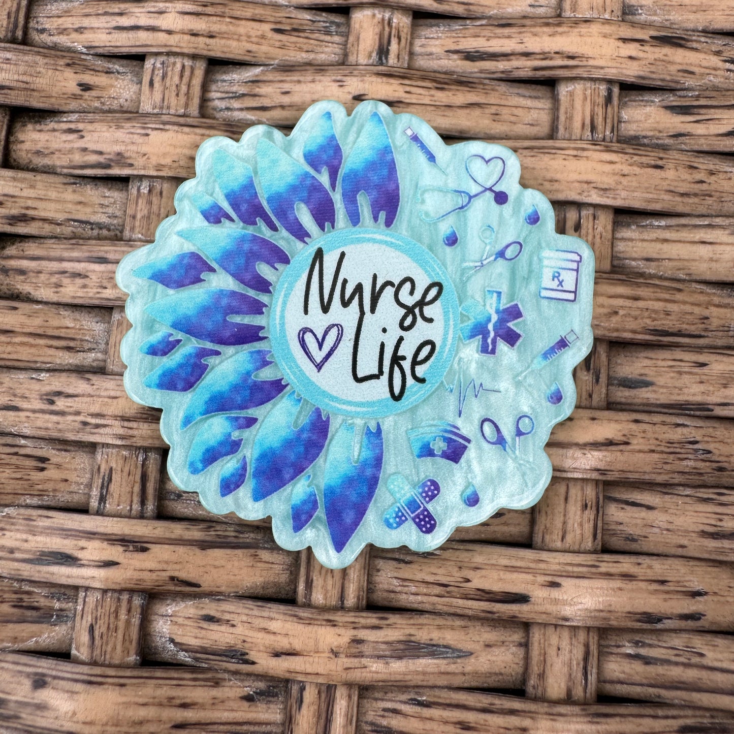 Nurse Life, Glitter Flatback,  Planar, Cabochon, Single Pc
