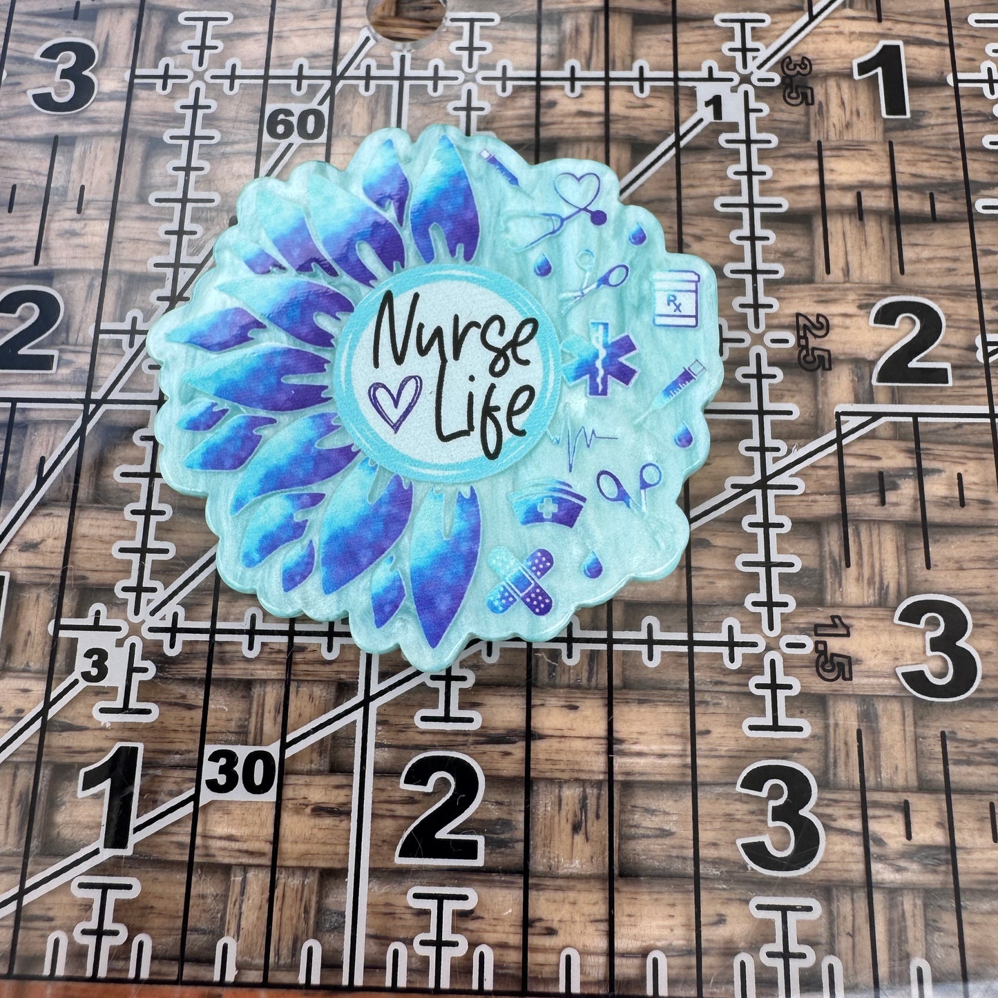 Nurse Life, Glitter Flatback,  Planar, Cabochon, Single Pc